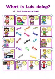 English Worksheet: PRESENT CONTINUOUS AND THE TIME!