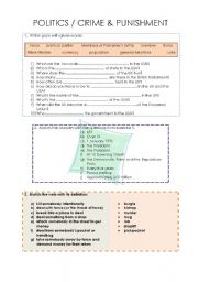 English Worksheet: Politics / Crime & Punishment