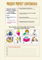 English Worksheet: Present Perfect Continuous