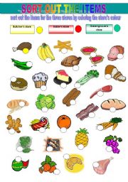 English Worksheet: SORT OUT THE ITEMS