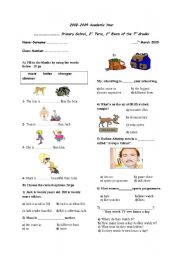 English Worksheet: Grade7-Exam
