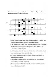 English Worksheet: Famous People Crossword Puzzle