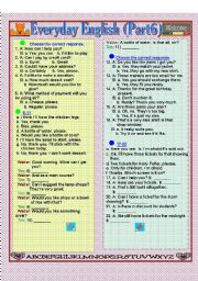 English Worksheet: Everyday English (Part 6)