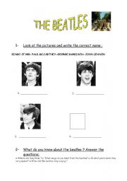 English worksheet: the beatles