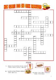 English Worksheet: HIGH  CALORIC  FOOD  AND  DRINK  CROSSWORD