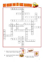 English worksheet: HIGH  CALORIC  FOOD  AND  DRINK  CROSSWORD