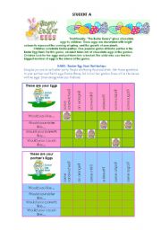 English Worksheet: Easter Egg Hunt Pairwork