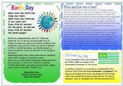 English Worksheet: EARTH DAY PART 1 (4 skills)