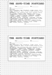 English worksheet: The save-time postcard