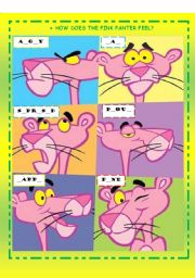 English Worksheet: PINK PANTER (FEELINGS)