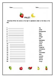 English worksheet: word order