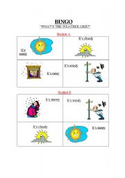 English Worksheet: Bingo Weather