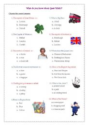 English Worksheet: Quiz on Great Britain