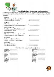 English Worksheet: WORD BUILDING