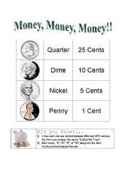 English Worksheet: Money, Money, Money!