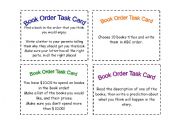 Book Order Task Cards 