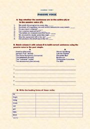 English worksheet: Passive Voice 