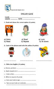English worksheet: Classrooom instructions 