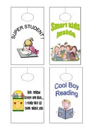 English Worksheet: Door Hangers