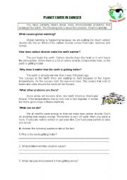 English Worksheet: Planet Earth in Danger