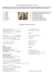 English Worksheet: Whenever, Wherever (Shakira)