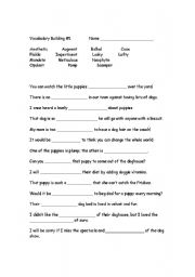 English Worksheet: Vocabulary Cloze 