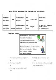 English Worksheet: occupation