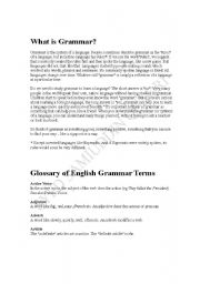 English worksheet: What is a Grammar?