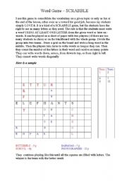 English Worksheet: A Word Game - SCRABBLE
