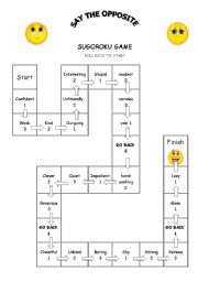 English Worksheet: Personality - Say the Opposite Game