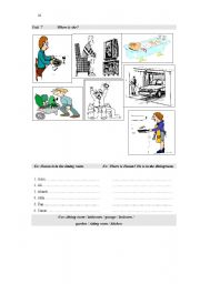 English worksheet: rooms of house