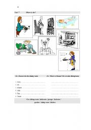 English Worksheet: rooms of house