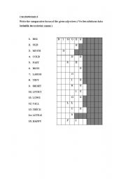 English worksheet: comparative of adjectives 