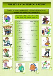 English Worksheet: Present Continous Tense 
