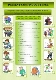 English Worksheet: Present Continous Tense 