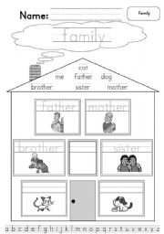 English Worksheet: Family (easier version)