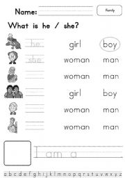 English Worksheet: Family (Part 2) Chalenging version