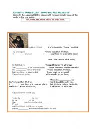 English Worksheet: James Blunts song