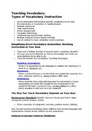 English Worksheet: teaching vocabulary