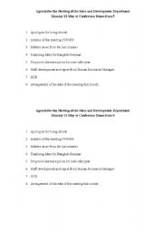 English Worksheet: Exercise/Proofreading on Agenda