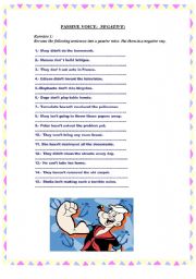 English Worksheet: Passive voice negative.