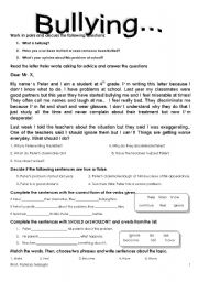 English Worksheet: BULLYING (1 / 5 / 09)