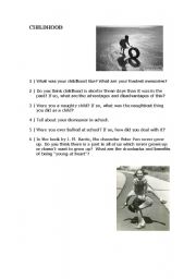 English worksheet: Childhood