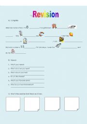 English worksheet: Revision Test