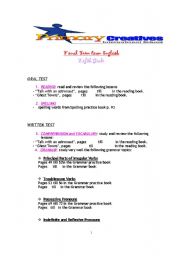 English worksheet: final exam