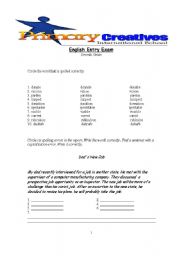 English worksheet: entry exam