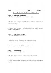 English Worksheet: energy