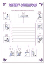 English Worksheet: present continuous