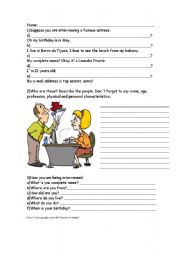 English worksheet: Interview and Describe