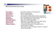 English worksheet: what does doctors do?